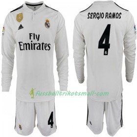 Fußballtrikots Real Madrid SERGIO RAMOS 4 Kinder 2018-2019 Langarm Heimtrikotsatz kaufen